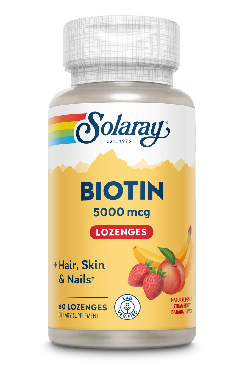 SOLARAY Biotine 5000 mcg - Complément Capillaire et Ongles