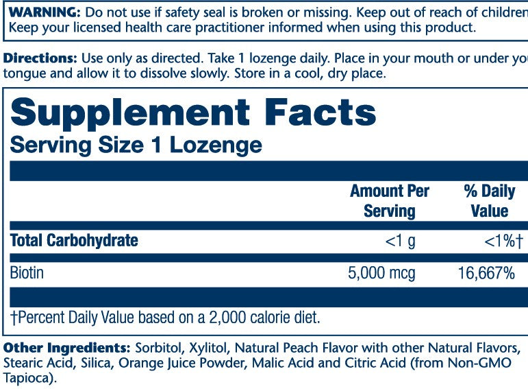 SOLARAY Biotine 5000 mcg - Complément Capillaire et Ongles