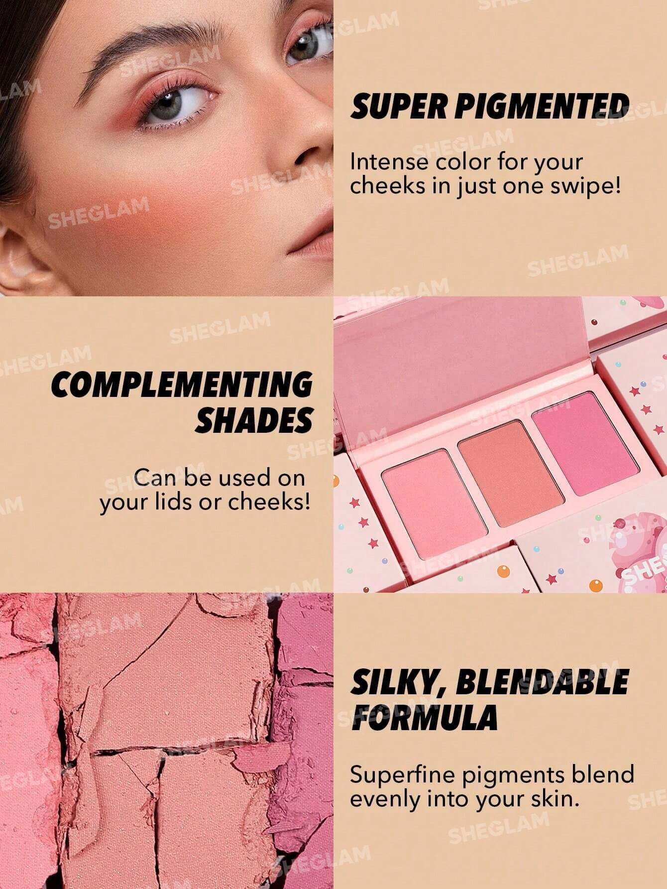 SHEGLAM Trio de Blush Sweet Cheeks - Private Cabana