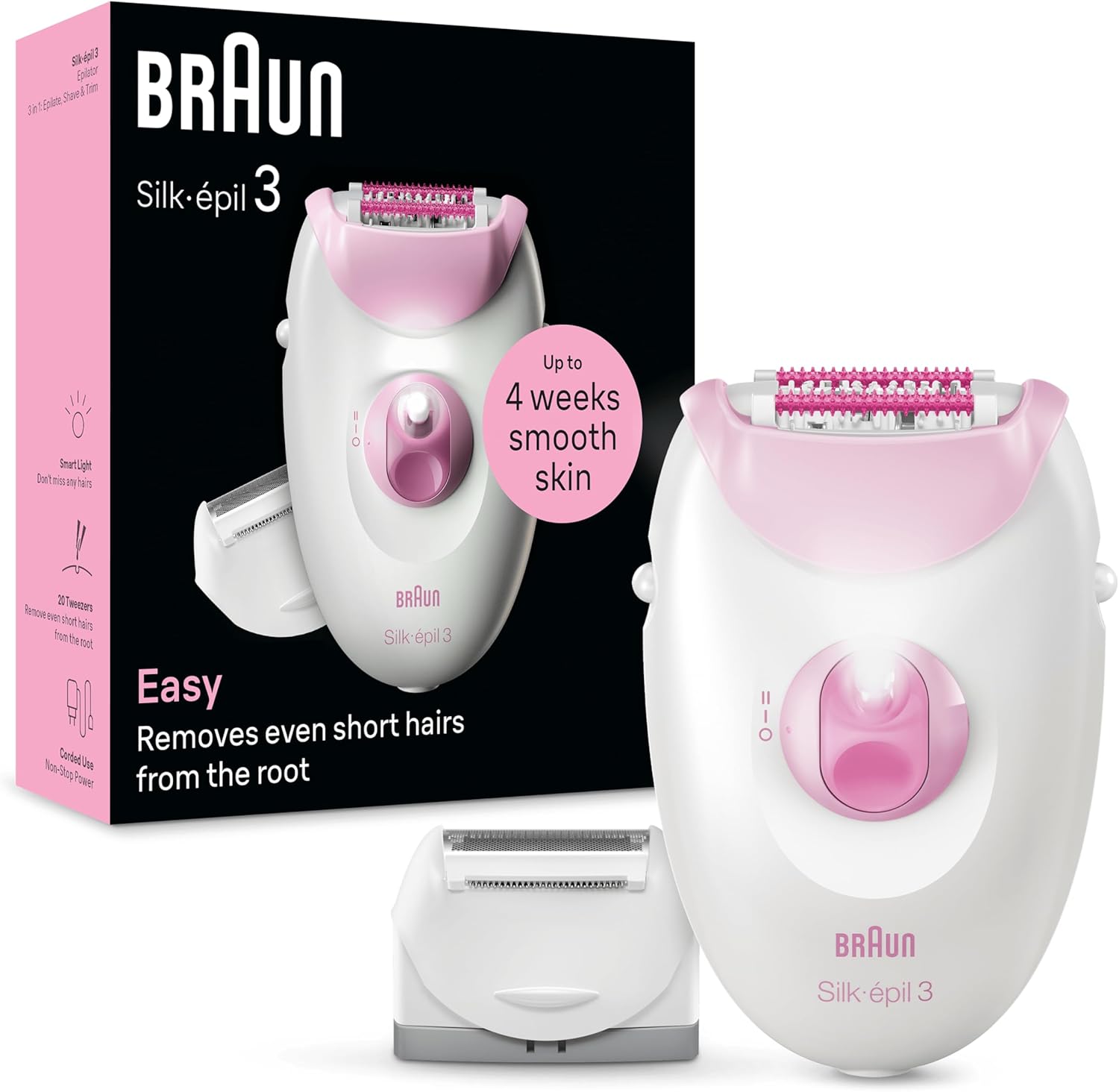 Braun Silk-épil 3 Épilateur filaire pour une épilation facile, peau lisse et soyeuse pendant des semaines