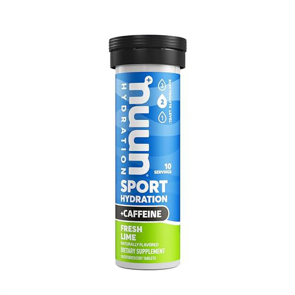 Nuun Sport + Caféine électrolytes, citron vert frais, 1 tube (10 portions)