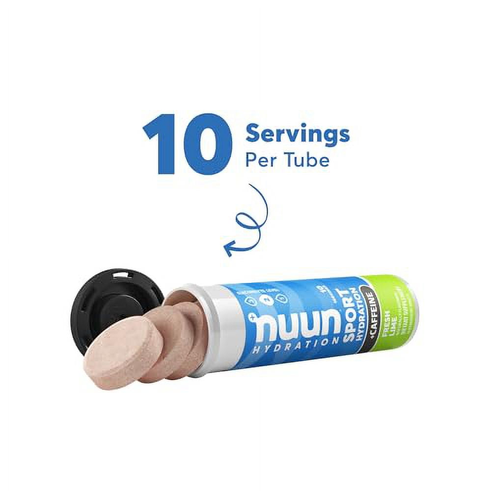 Nuun Sport + Caféine électrolytes, citron vert frais, 1 tube (10 portions)